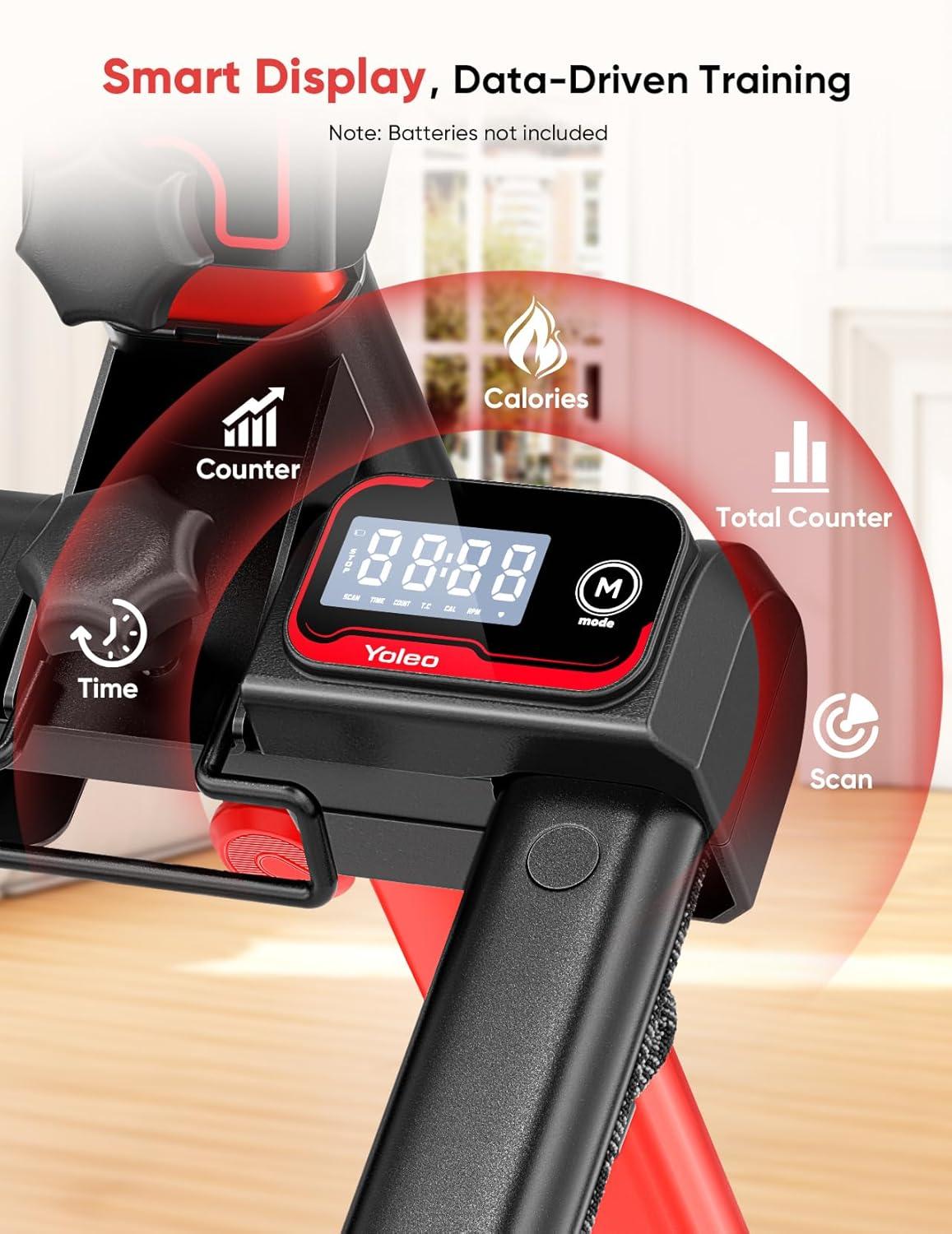 imageYOLEO Steppers for Exercise at Home Adjustable Stair Stepper with 3 Workout ModesFolding Cardio Stair Master with Adjustable HandlebarampampOversized Pedal90 PreAssembled Stair Climber with Caster MatRedBlack