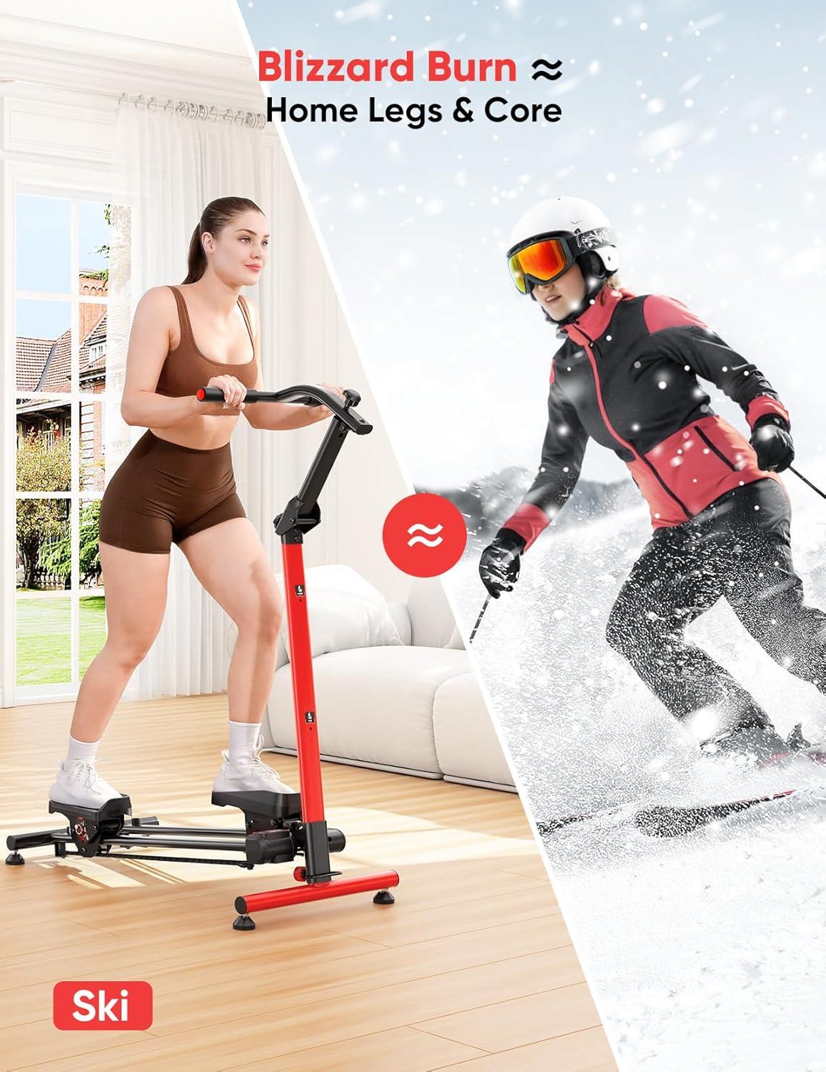 imageYOLEO Steppers for Exercise at Home Adjustable Stair Stepper with 3 Workout ModesFolding Cardio Stair Master with Ski Simulation Mode ampamp Oversized Pedal90 PreAssembled Stair Climber with Handlebar