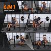 imageYOLEO 6 in 1 Weight Bench Set for Home Gym Fast Folding ampamp Adjustable Workout Bench Bench Press RackLeg ExtensionPreacher CurlSit upVitality Orange