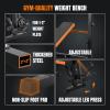 imageYOLEO 6 in 1 Weight Bench Set for Home Gym Fast Folding ampamp Adjustable Workout Bench Bench Press RackLeg ExtensionPreacher CurlSit upVitality Orange