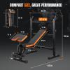 imageYOLEO 6 in 1 Weight Bench Set for Home Gym Fast Folding ampamp Adjustable Workout Bench Bench Press RackLeg ExtensionPreacher CurlSit upVitality Orange