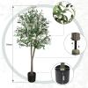 imageYOLEO Artificial Olive Tree 5FT Tall Faux Silk Plant for Home Office Indoor Decor Fake Olive Tree with Lifelike Olive LeavesGreen Olive 5ft