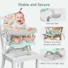 imageYOLEO Baby High Chair Booster Seat for Dining Table Adjustable Height Travel Foldable High Chairs with TrayGreen