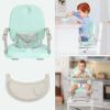 imageYOLEO Baby High Chair Booster Seat for Dining Table Adjustable Height Travel Foldable High Chairs with TrayGreen