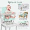 imageYOLEO Baby High Chair Booster Seat for Dining Table Adjustable Height Travel Foldable High Chairs with TrayGreen