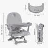 imageYOLEO Baby High Chair Booster Seat for Dining Table Adjustable Height Travel Foldable High Chairs with TrayGrey