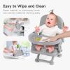imageYOLEO Baby High Chair Booster Seat for Dining Table Adjustable Height Travel Foldable High Chairs with TrayGrey