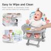 imageYOLEO Baby High Chair Booster Seat for Dining Table Adjustable Height Travel Foldable High Chairs with TrayGreyouter space
