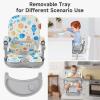 imageYOLEO Baby High Chair Booster Seat for Dining Table Adjustable Height Travel Foldable High Chairs with TrayGreyouter space