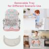 imageYOLEO Baby High Chair Booster Seat for Dining Table Adjustable Height Travel Foldable High Chairs with TrayPink