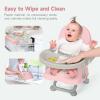 imageYOLEO Baby High Chair Booster Seat for Dining Table Adjustable Height Travel Foldable High Chairs with TrayPink