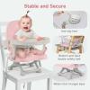 imageYOLEO Baby High Chair Booster Seat for Dining Table Adjustable Height Travel Foldable High Chairs with TrayPink