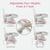 imageYOLEO Baby High Chair Booster Seat for Dining Table Adjustable Height Travel Foldable High Chairs with TrayPink