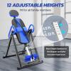 imageYOLEO Gravity Heavy Duty Inversion Table with Headrest ampamp Adjustable Protective Belt Back Stretcher Machine for Pain Relief TherapyBlue02