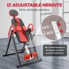 imageYOLEO Gravity Heavy Duty Inversion Table with Headrest ampamp Adjustable Protective Belt Back Stretcher Machine for Pain Relief TherapyRed02
