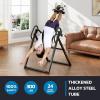 imageYOLEO ITX360 Inversion Table for Back Pain 2025 Foldable Inversion Table w Removable Lumbar Pad Reversible Ankle Holders Easy AssemblyBlack