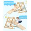 imageYOLEO Large Pikler Triangle Set 7in1 Montessori Climbing Toys for 1 Year Old wt Sturdy Base and Adjustable Height QuickFold Toddler Climbing Toys Indoor Playground and Fun Jungle Gym for KidsNatural Large 3 Pieces Climber Slide Arch