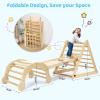 imageYOLEO Large Pikler Triangle Set 7in1 Montessori Climbing Toys for 1 Year Old wt Sturdy Base and Adjustable Height QuickFold Toddler Climbing Toys Indoor Playground and Fun Jungle Gym for KidsNatural 3 Pieces Climber Slide Arch
