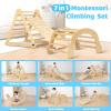 imageYOLEO Large Pikler Triangle Set 7in1 Montessori Climbing Toys for 1 Year Old wt Sturdy Base and Adjustable Height QuickFold Toddler Climbing Toys Indoor Playground and Fun Jungle Gym for KidsNatural 3 Pieces Climber Slide Arch