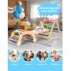 imageYOLEO Large Pikler Triangle Set 7in1 Montessori Climbing Toys for 1 Year Old wt Sturdy Base and Adjustable Height QuickFold Toddler Climbing Toys Indoor Playground and Fun Jungle Gym for KidsRainbow Large 3 Pieces Climber Slide Arch