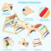 imageYOLEO Large Pikler Triangle Set 7in1 Montessori Climbing Toys for 1 Year Old wt Sturdy Base and Adjustable Height QuickFold Toddler Climbing Toys Indoor Playground and Fun Jungle Gym for KidsRainbow 3 Pieces Climber Slide Arch