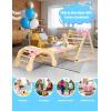 imageYOLEO Large Pikler Triangle Set 7in1 Montessori Climbing Toys for 1 Year Old wt Sturdy Base and Adjustable Height QuickFold Toddler Climbing Toys Indoor Playground and Fun Jungle Gym for KidsNatural Large 3 Pieces Climber Slide Arch