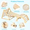 imageYOLEO Large Pikler Triangle Set 7in1 Montessori Climbing Toys for 1 Year Old wt Sturdy Base and Adjustable Height QuickFold Toddler Climbing Toys Indoor Playground and Fun Jungle Gym for KidsNatural 3 Pieces Climber Slide Arch