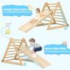 imageYOLEO Large Pikler Triangle Set 7in1 Montessori Climbing Toys for 1 Year Old wt Sturdy Base and Adjustable Height QuickFold Toddler Climbing Toys Indoor Playground and Fun Jungle Gym for KidsNatural 3 Pieces Climber Slide Arch