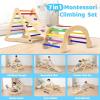 imageYOLEO Large Pikler Triangle Set 7in1 Montessori Climbing Toys for 1 Year Old wt Sturdy Base and Adjustable Height QuickFold Toddler Climbing Toys Indoor Playground and Fun Jungle Gym for KidsRainbow 3 Pieces Climber Slide Arch
