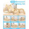 imageYOLEO Large Pikler Triangle Set 7in1 Montessori Climbing Toys for 1 Year Old wt Sturdy Base and Adjustable Height QuickFold Toddler Climbing Toys Indoor Playground and Fun Jungle Gym for KidsNatural Large 3 Pieces Climber Slide Arch