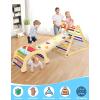 imageYOLEO Large Pikler Triangle Set 7in1 Montessori Climbing Toys for 1 Year Old wt Sturdy Base and Adjustable Height QuickFold Toddler Climbing Toys Indoor Playground and Fun Jungle Gym for KidsRainbow Large 3 Pieces Climber Slide Arch