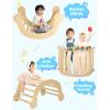 imageYOLEO Large Pikler Triangle Set 7in1 Montessori Climbing Toys for 1 Year Old wt Sturdy Base and Adjustable Height QuickFold Toddler Climbing Toys Indoor Playground and Fun Jungle Gym for KidsNatural Large 3 Pieces Climber Slide Arch
