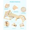 imageYOLEO Large Pikler Triangle Set 7in1 Montessori Climbing Toys for 1 Year Old wt Sturdy Base and Adjustable Height QuickFold Toddler Climbing Toys Indoor Playground and Fun Jungle Gym for KidsNatural Large 3 Pieces Climber Slide Arch