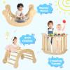 imageYOLEO Large Pikler Triangle Set 7in1 Montessori Climbing Toys for 1 Year Old wt Sturdy Base and Adjustable Height QuickFold Toddler Climbing Toys Indoor Playground and Fun Jungle Gym for KidsNatural 3 Pieces Climber Slide Arch