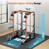 imageYOLEO Smith Machine with Independent DualPulley System 1700LBS Adjustable Cable Crossover Squat Rack MultiFunctional Power Cage for Home Gym with More Workout Equipment LAT Pulldown Bar ampamp Dip Bar