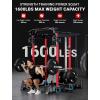 imageYOLEO Smooth Dual Pulley System Power Cage 1600LBS Adjustable Cable Crossover Power Rack MultiFunctional Squat Rack for Home Gym with More Training AttachmentPower Cage