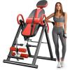 imageYOLEO Gravity Heavy Duty Inversion Table with Headrest ampamp Adjustable Protective Belt Back Stretcher Machine for Pain Relief TherapyRed02