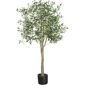 imageYOLEO Artificial Olive Tree 5FT Tall Faux Silk Plant for Home Office Indoor Decor Fake Olive Tree with Lifelike Olive LeavesGreen Olive 6ft
