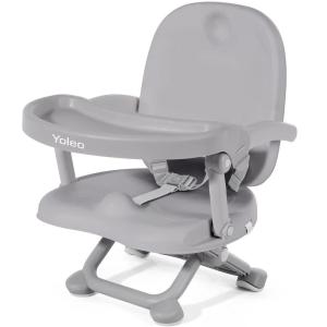 imageYOLEO Baby High Chair Booster Seat for Dining Table Adjustable Height Travel Foldable High Chairs with TrayGrey