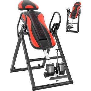 imageYOLEO ITX360 Inversion Table for Back Pain 2025 Foldable Inversion Table w Removable Lumbar Pad Reversible Ankle Holders Easy AssemblyBlack