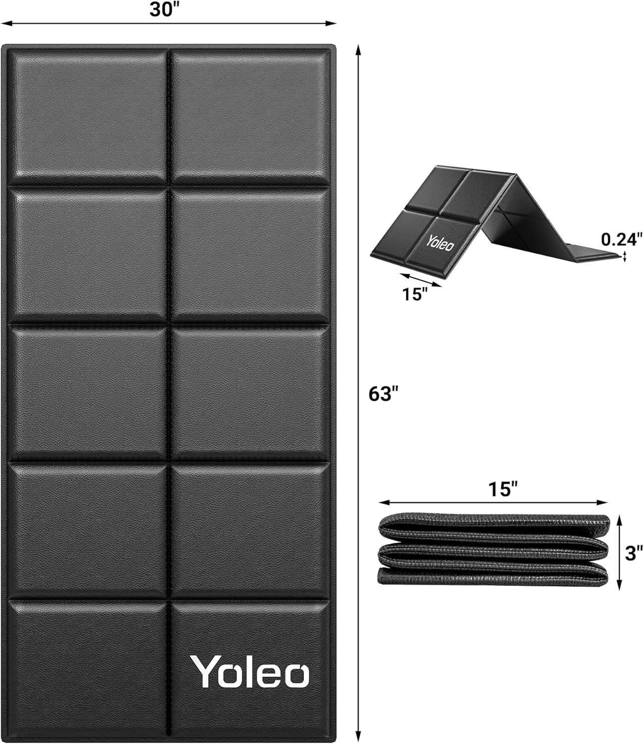 imageYOLEO Foldable Treadmill Mat Walking Pad Mat for Carpet 63quotx30quot Exercise Equipment Mats 14quot Thick NonSlip Hardwood Floor Protection for Exercise BikeWeight BenchTreadmillYoga Shock Absorbing