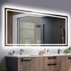 imageYOLEO 28x36 LED Bathroom Mirror 36x28 Led Mirror for Bathroom with Front and Backlit Lighted Bathroom Vanity Mirror for Wall AntiFog Dimmable Memory Function 3 Colors HorizontalVertical32L x 72W