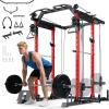 imageYOLEO Smooth Dual Pulley System Power Cage 1600LBS Adjustable Cable Crossover Power Rack MultiFunctional Squat Rack for Home Gym with More Training AttachmentPower Cage