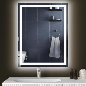 imageYOLEO 28x36 LED Bathroom Mirror 36x28 Led Mirror for Bathroom with Front and Backlit Lighted Bathroom Vanity Mirror for Wall AntiFog Dimmable Memory Function 3 Colors HorizontalVertical28L x 36W