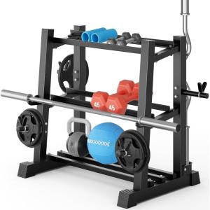 imageYOLEO Dumbbell Rack  3 Tier ampamp 5 Tier Compact Weight Rack for Dumbbell Kettlebell Barbell Heavy Duty Weight Storage Organizer SpaceSaving Dumbbell Storage Stand Holder for Home Gym  1100LBS Capacity Rack OnlyMultifunctional 3Tier