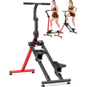 imageYOLEO Steppers for Exercise at Home Adjustable Stair Stepper with 3 Workout ModesFolding Cardio Stair Master with Adjustable HandlebarampampOversized Pedal90 PreAssembled Stair Climber with Caster MatRedBlack