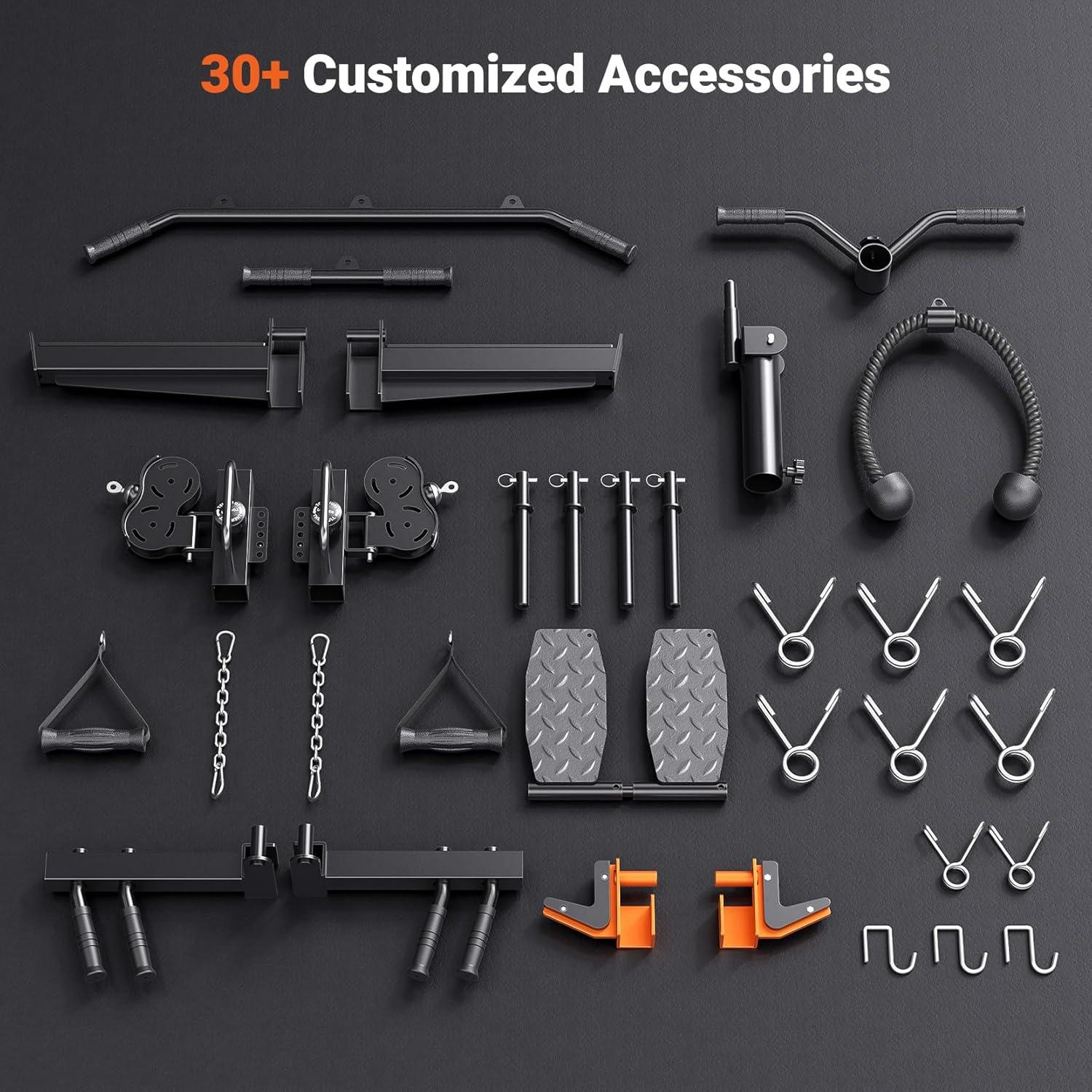 imageYOLEO NEW Smith Machine with Independent DualPulley System 1800LB Adjustable Cable Crossover Squat Rack MultiFunctional Power Cage for Home Gym with More Workout Equipment LAT Pulldown BarampampDip Bar