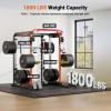 imageYOLEO NEW Smith Machine with Independent DualPulley System 1800LB Adjustable Cable Crossover Squat Rack MultiFunctional Power Cage for Home Gym with More Workout Equipment LAT Pulldown BarampampDip Bar
