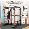 imageYOLEO NEW Smith Machine with Independent DualPulley System 1800LB Adjustable Cable Crossover Squat Rack MultiFunctional Power Cage for Home Gym with More Workout Equipment LAT Pulldown BarampampDip Bar