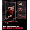 imageYOLEO Squat Rack with Adjustable PullUp Bar ampamp Extended Safety Arms MultiFunctional Power Racks Squat Stand for Home Gym Garage ampamp Basement 35quot67quot Width Fixed 83 Frame Height PullUp Bar Height 715quot805quot Fits 6FT ampamp 7FT BarbellsRedBlack